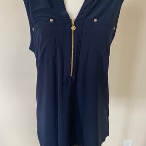 Anne Klein navy blue sleeveless top small